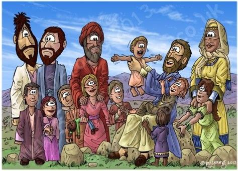 Mark 10 Jesus Blesses Children Scene 02 Blessing Bible Cartoon