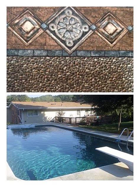 This Brown Patterned In Ground Pool Liner Gives Your Pool A Beautiful Aqua Color We Can Make