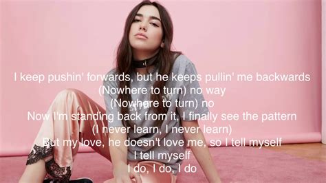 Dua Lipa New Rules Lyrics Youtube