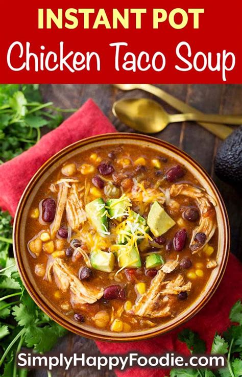 Add chicken and sprinkle taco seasoning mix over the chicken. Instant Pot Chicken Taco Soup | Simply Happy Foodie