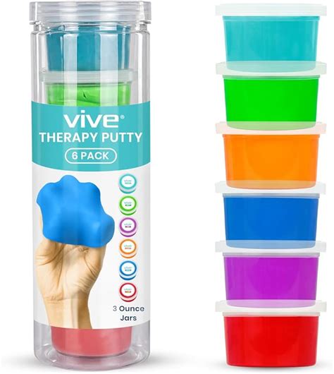 Vive Therapy Putty 6 Pack 18 Oz Therapeutic Occupational And