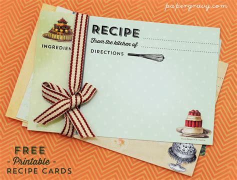 Printable Vintage Recipe Cards The Graphics Fairy