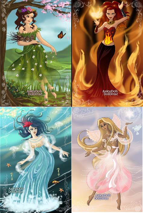 Pin On Dolls Four Elements Earth Air Fire And Water