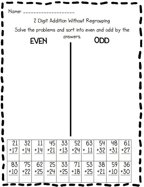 Odds And Even Worksheet