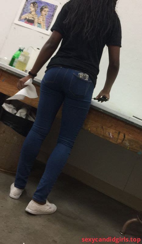 sexycandidgirls top skinny candid ass and legs in tight blue jeans item 1