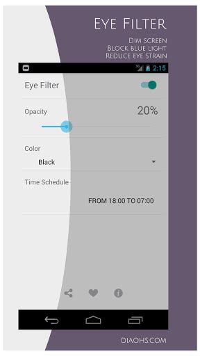 Blue light filter is used to reduce blue light by adjusting the screen to natural color. Eye Filter (Blue light filter) APK Download for Android