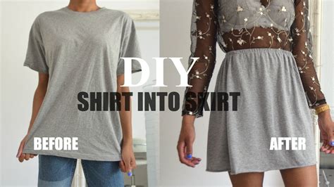 Diy Clothing Hack How To Transform A T Shirt Into A Skirt Youtube