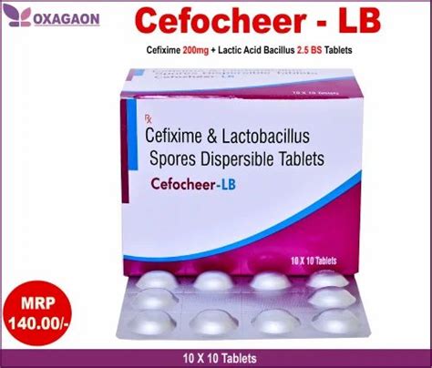 Cefocheer Lb Cefixime Lactobacillus Spores Dispersible Tablet 200 Mg