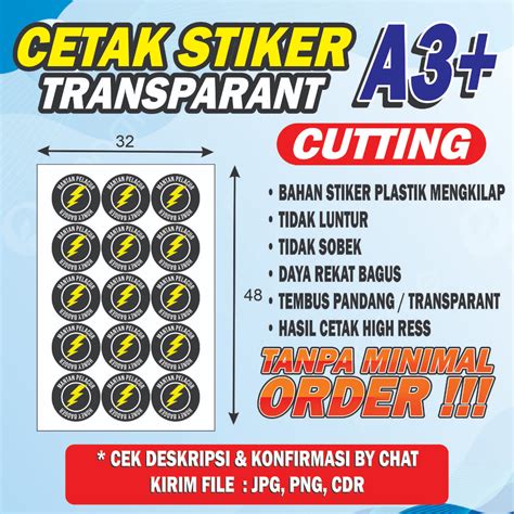 Jual Cetak Stiker A Cetak Stiker Label Cetak Stiker Vinyl Transparant Cutting A A