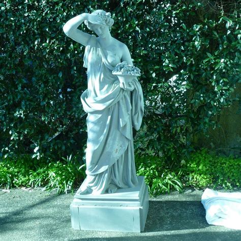 Greek Woman Garden Statue With Flower Basket Decorative Garden