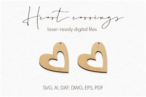 Valentines Earrings Laser Cut Svg Svg Graphic By Stasylionet