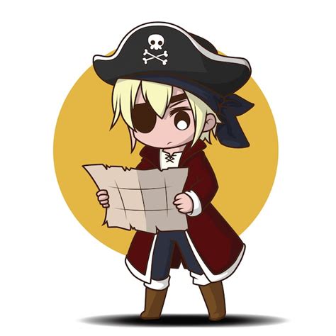 Cute Boy In Pirate Costume Cartoon Premium Vector