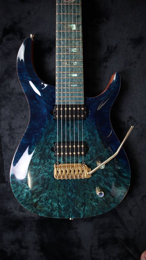 Kiesel Guitar Crescent Trans Aquaburst Guitar Hipshot Birdseye Maple