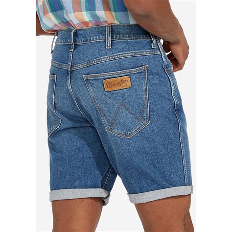 WRANGLER Men S 5 Pocket Denim Shorts Cleaned Up Blue