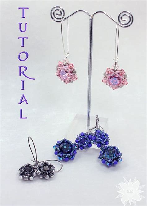 Beadweaving Earring Tutorial Rulla And Crystal Chaton Etsy Earring