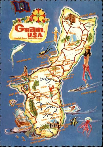 Sketch Map Of Guam Usa South Pacific