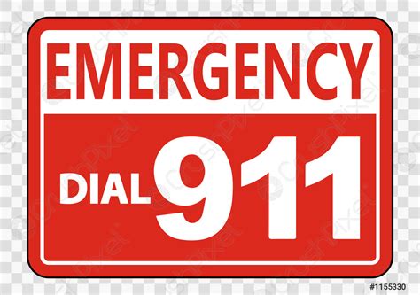 Chiamata Di Emergenza 911 Segno Su Sfondo Trasparente Vector