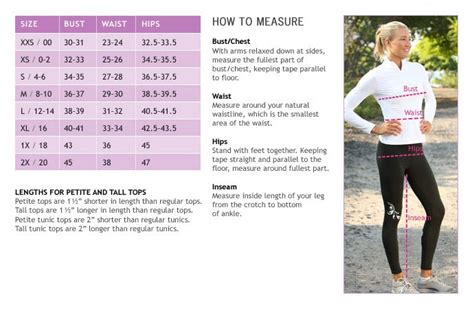 Tops Size Chart And Fit Guide