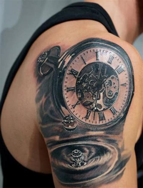 61 Stunning Clock Shoulder Tattoos