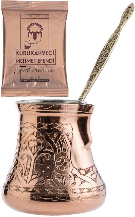 Buy CopperBull XXL Heavy Duty Engraved Copper Turkish Greek Coffee Pot