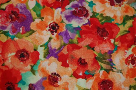 Bright Floral Fabric Poppy Fabric Hanover Square By Fabric Freedom