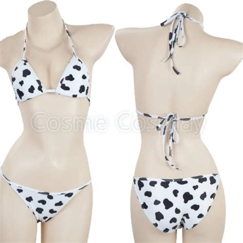 Cos Anime Cosplay Costume Bikini Swimsuit Swimwear Cow Clothing Summer Bathing Suit Hot Bikini