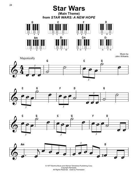 Star Wars Main Theme Sheet Music John Williams Super Easy Piano