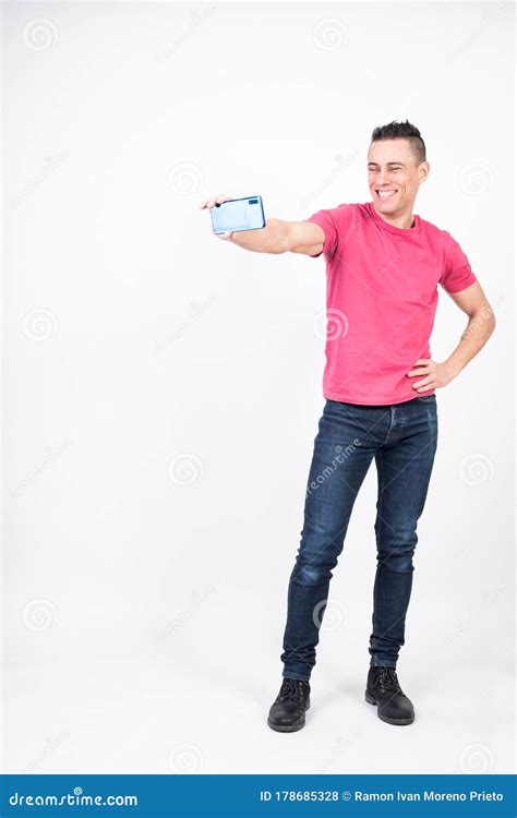 Man Taking A Picture Of Himself Stock Photo Image Of Self Single