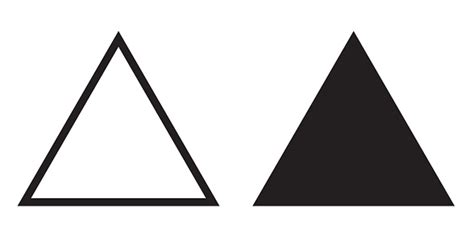 Icône En Forme De Triangle Équilatéral De Vecteur Contour Ligne Et