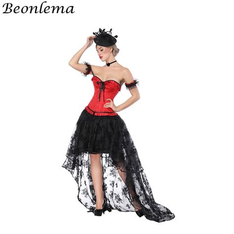 beonlema sexy erotic lingerie corset dress red overbust strapless bustier hot black lace mesh