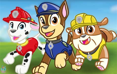 Paw Patrol Marshall And Chase And Rubble Gambar