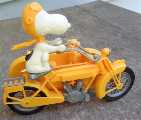 Snoopy And His Motorcycle With Woodstock In Sidecar Monogram Assembled