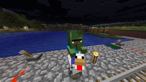 Minecraft Baby Zombie Riding A Chicken