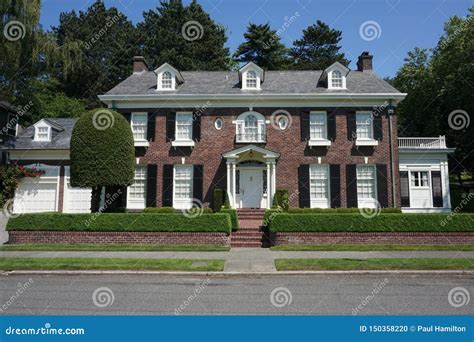 Red Brick Colonial Style Home Royalty Free Stock Photo Cartoondealer Com