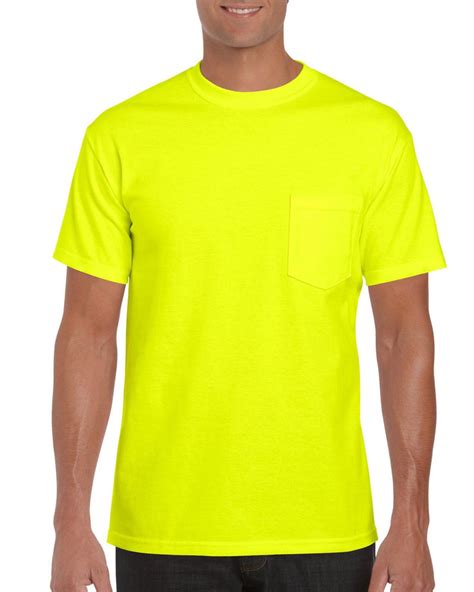 Gildan 2300 Ultra Cotton Hi Vis T Shirt With Pocket Hivis365 By