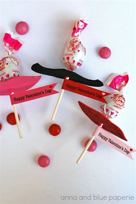 anna and blue paperie: {Free Printable} Stache & Pucker Valentine Lollipops
