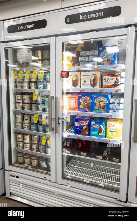 Refrigerated Ice Cream Section Ia A Cvs Drugstore Nyc Usa Stock Photo
