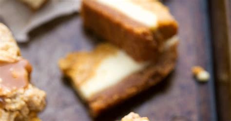 Pumpkin Caramel Cheesecake Bars With A Streusel Topping Sweetfoodiest