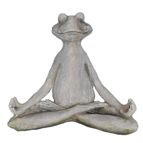 Meditating Frog Statue 45 X 27 X 395 Cm Grey A6017319 Rona