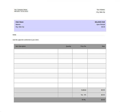 Ms Word Invoice Templates Free Download Horwiki