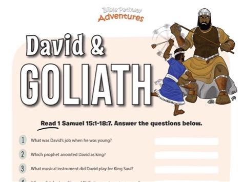 Freebie David And Goliath Bible Quiz Teaching Resources