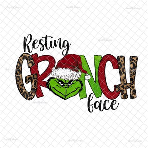Resting Grinch Face Png Sublimation Grinch Decal Grinch Etsy