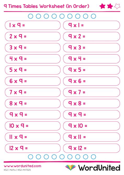 9 Times Tables Worksheets In Order And Random Wordunited