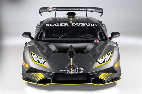 The arched carbon fiber bumper is linked with the aerodynamic appendages located behind the wheels to the redesigned diffuser fins. Lamborghini Huracan Super Trofeo EVO Unveiled With ...