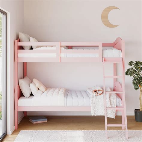 Open Box Stork Crafts Solid Hardwood Pink Twin Bunk Bed Kid