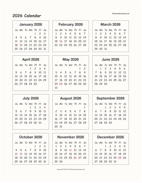 2026 Calendar With Holidays