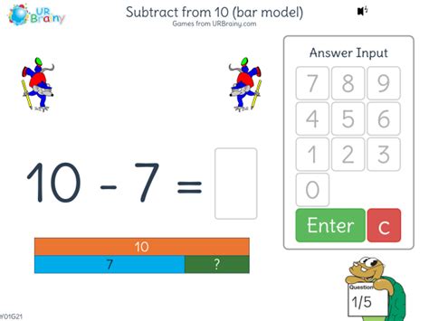 Subtract From 10 Bar Model Subtraction Maths Games For Year 1 Age