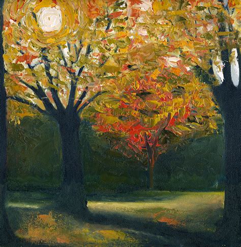 Backlit Trees Painting By Katherine Miller
