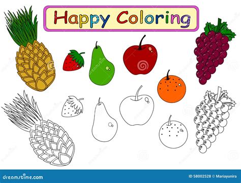 Coloring Book Fruits Kids And Adult Coloring Pages