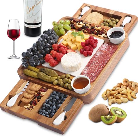 Abell Cheese Board And Knife Set Acacia Charcuterie Boards Platter
